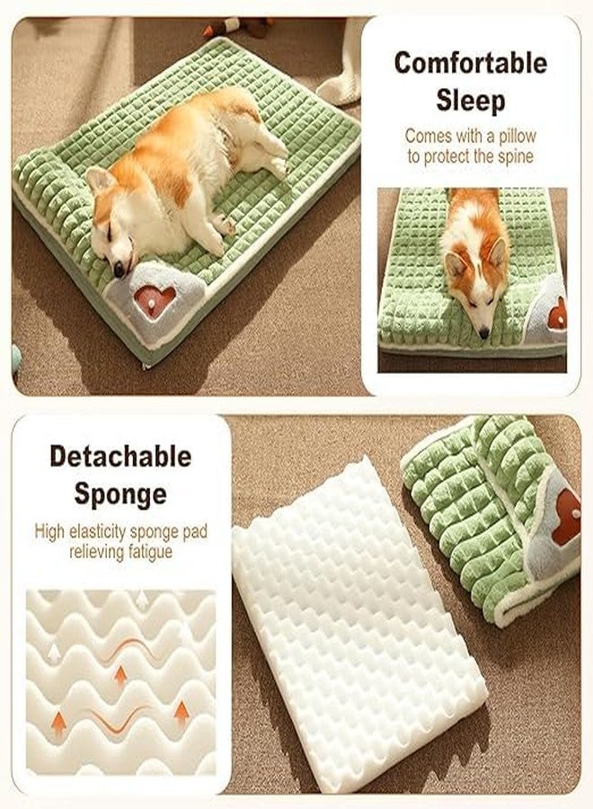 LASALE Pet Bed Mat Dog Sleeping Pad with Pillow Puppy Crate Small Animals | Pet Supplies | Beds Washable Soft Pet Deep Sleeping Pad for Small Pets - Image 3